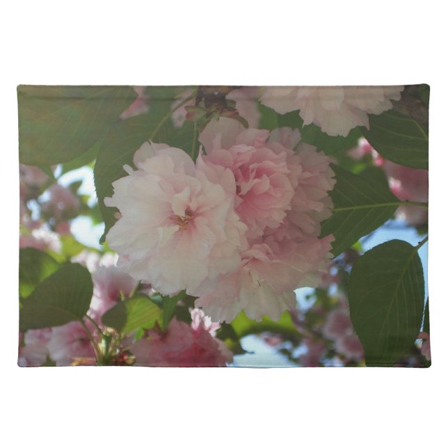 Double Blossoming Cherry Tree I Spring Floral Cloth Placemat (Front)