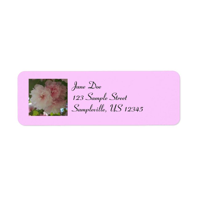 Double Blossoming Cherry Tree I Spring Floral Label (Front)