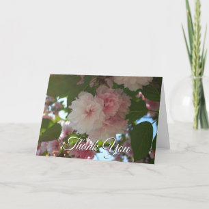 Double Blossoming Cherry Tree I Spring Floral Letterpress Thank You Card