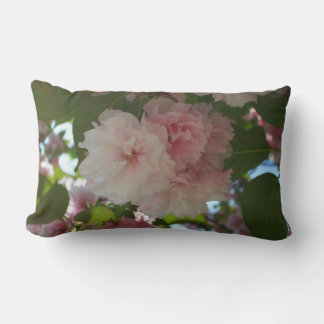 Double Blossoming Cherry Tree I Spring Floral Lumbar Pillow