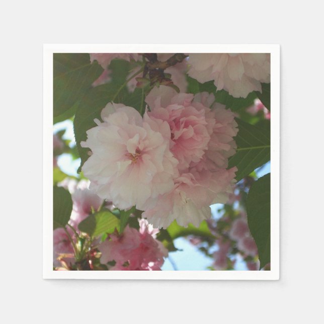 Double Blossoming Cherry Tree I Spring Floral Napkins (Front)