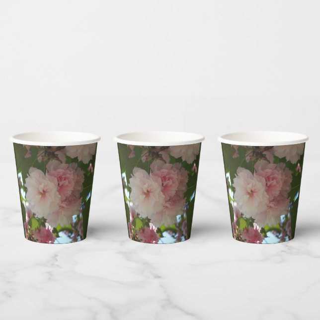 Double Blossoming Cherry Tree I Spring Floral Paper Cups (Multi)