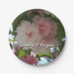 Double Blossoming Cherry Tree I Spring Floral Paper Plate