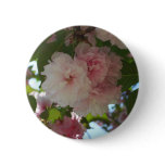 Double Blossoming Cherry Tree I Spring Floral Pinback Button
