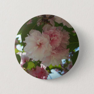 Double Blossoming Cherry Tree I Spring Floral Pinback Button