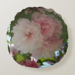 Double Blossoming Cherry Tree I Spring Floral Round Pillow