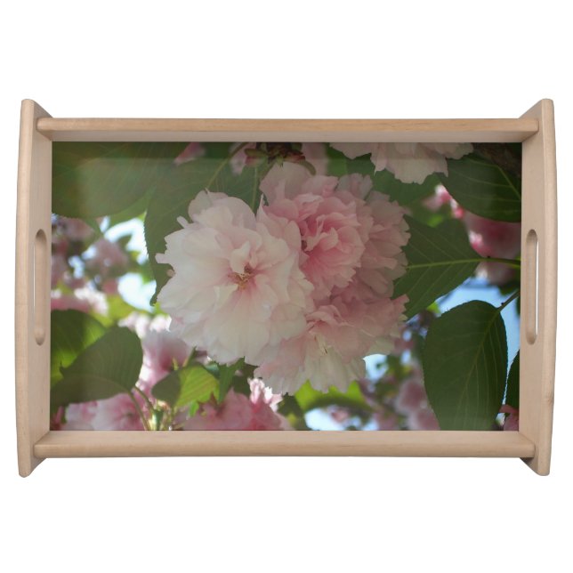 Double Blossoming Cherry Tree I Spring Floral Serving Tray (Front)