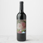 Double Blossoming Cherry Tree I Spring Floral Wine Label