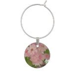 Double Blossoming Cherry Tree II Pink Spring Wine Glass Charm