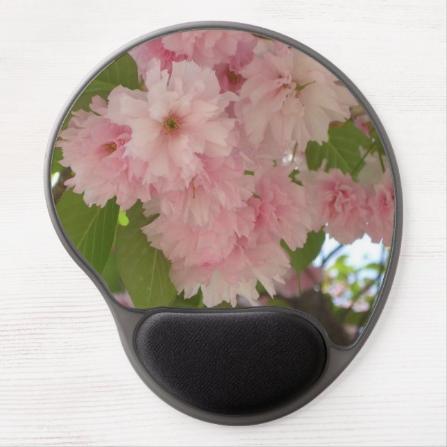 Double Blossoming Cherry Tree II Spring Floral Gel Mouse Pad (Front)