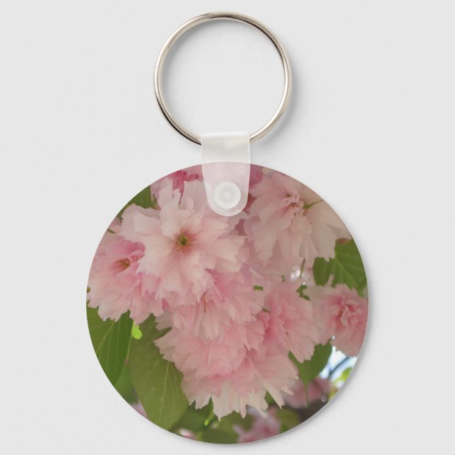 Double Blossoming Cherry Tree II Spring Floral Keychain (Front)