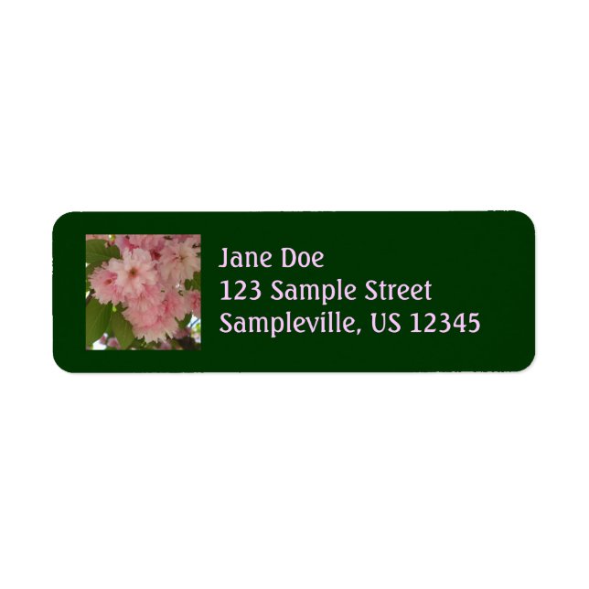 Double Blossoming Cherry Tree II Spring Floral Label (Front)