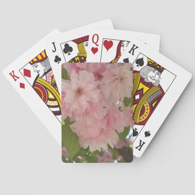 Double Blossoming Cherry Tree II Spring Floral Poker Cards (Back)