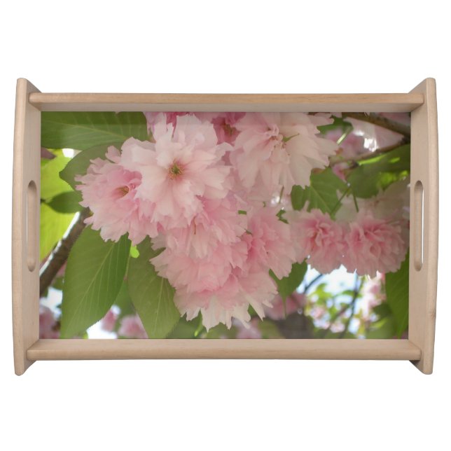 Double Blossoming Cherry Tree II Spring Floral Serving Tray (Front)