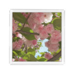 Double Blossoming Cherry Tree III Spring Floral Acrylic Tray
