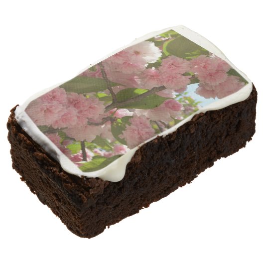 Double Blossoming Cherry Tree III Spring Floral Brownie (Angled)