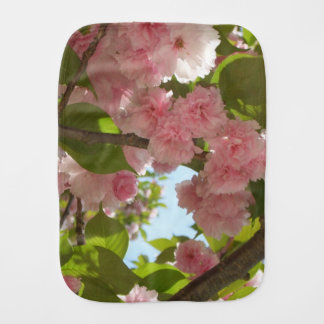 Double Blossoming Cherry Tree III Spring Floral Burp Cloth