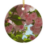 Double Blossoming Cherry Tree III Spring Floral Ceramic Ornament