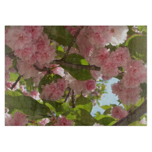 Double Blossoming Cherry Tree III Spring Floral Cutting Board