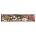 Double Blossoming Cherry Tree III Spring Floral Desk Name Plate