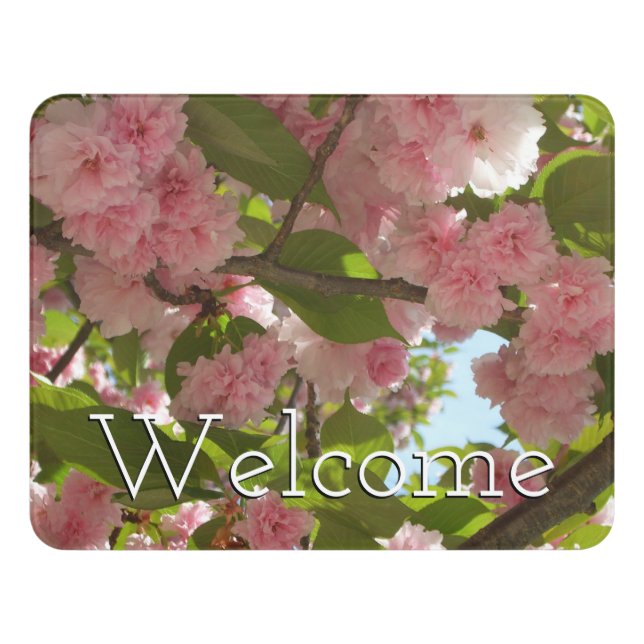 Double Blossoming Cherry Tree III Spring Floral Door Sign (Contemporary Front)
