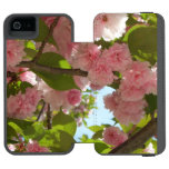 Double Blossoming Cherry Tree III Spring Floral Wallet Case For iPhone SE/5/5s