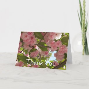 Double Blossoming Cherry Tree III Spring Floral Letterpress Thank You Card