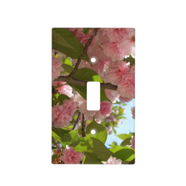 Double Blossoming Cherry Tree III Spring Floral Light Switch Cover (Front)