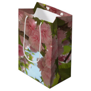 Double Blossoming Cherry Tree III Spring Floral Medium Gift Bag