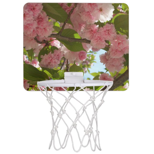 Double Blossoming Cherry Tree III Spring Floral Mini Basketball Hoop (Front)