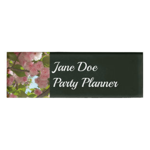 Double Blossoming Cherry Tree III Spring Floral Name Tag