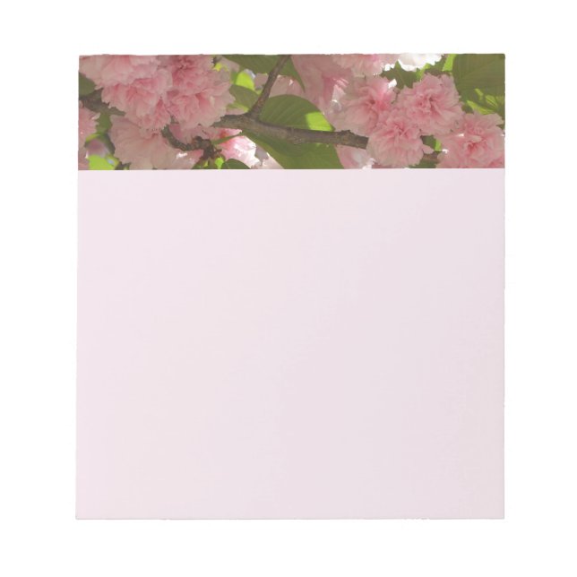 Double Blossoming Cherry Tree III Spring Floral Notepad (Front)