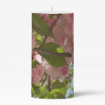 Double Blossoming Cherry Tree III Spring Floral Pillar Candle