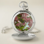 Double Blossoming Cherry Tree III Spring Floral Pocket Watch