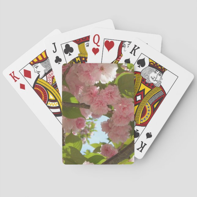 Double Blossoming Cherry Tree III Spring Floral Poker Cards (Back)