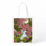 Double Blossoming Cherry Tree III Spring Floral Reusable Grocery Bag
