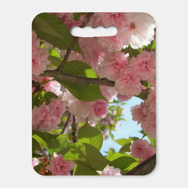 Double Blossoming Cherry Tree III Spring Floral Seat Cushion (Front Vertical)