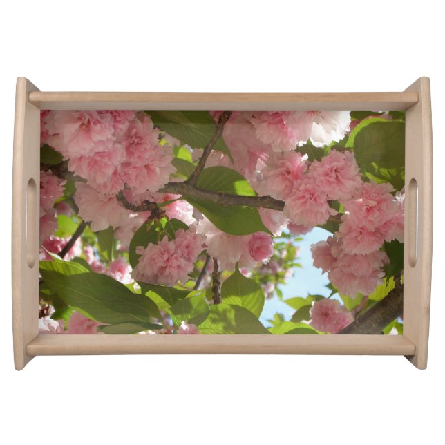 Double Blossoming Cherry Tree III Spring Floral Serving Tray (Front)