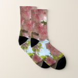 Double Blossoming Cherry Tree III Spring Floral Socks