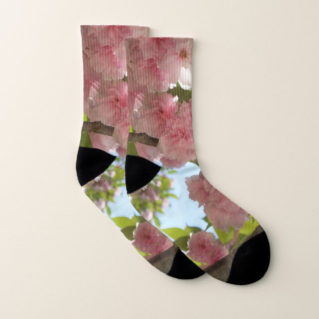 Double Blossoming Cherry Tree III Spring Floral Socks (Pair)