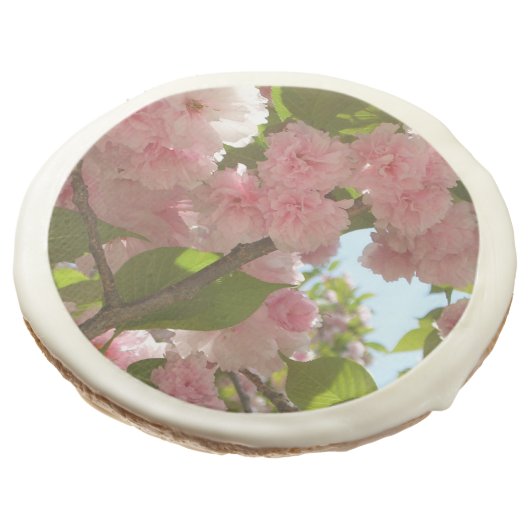 Double Blossoming Cherry Tree III Spring Floral Sugar Cookie (Angled)