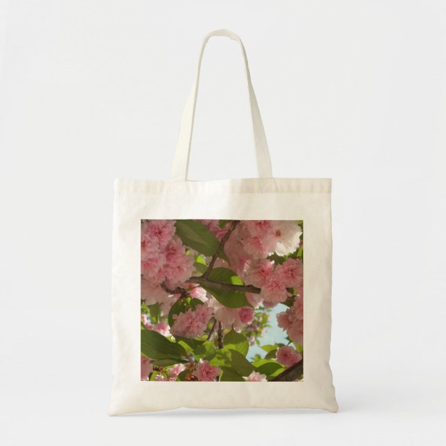 Double Blossoming Cherry Tree III Spring Floral Tote Bag (Front)