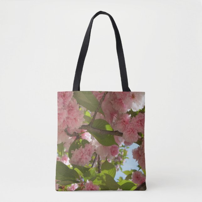 Double Blossoming Cherry Tree III Spring Floral Tote Bag (Front)
