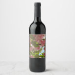 Double Blossoming Cherry Tree III Spring Floral Wine Label