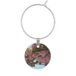 Double Blossoming Cherry Tree IV Pink Spring Wine Glass Charm