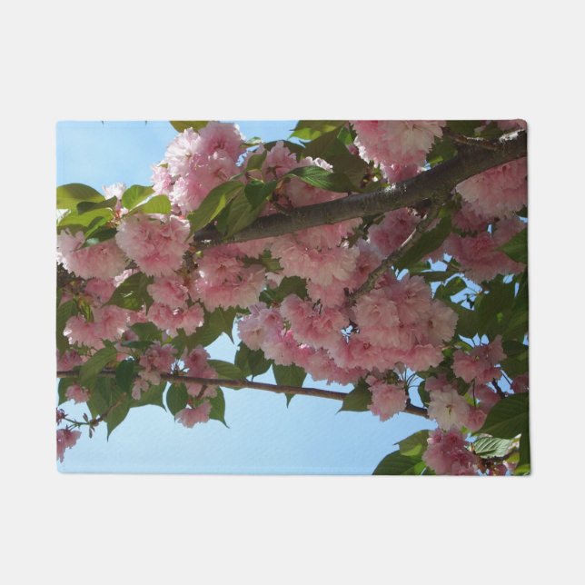 Double Blossoming Cherry Tree IV Spring Doormat (Front)