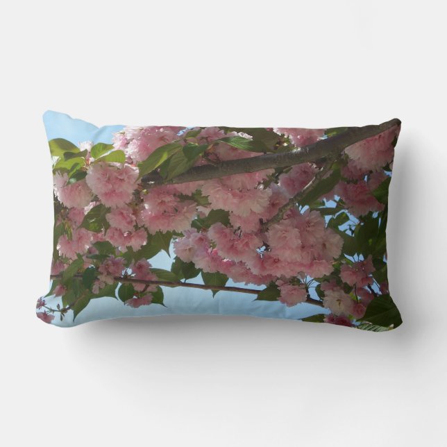 Double Blossoming Cherry Tree IV Spring Lumbar Pillow (Front)