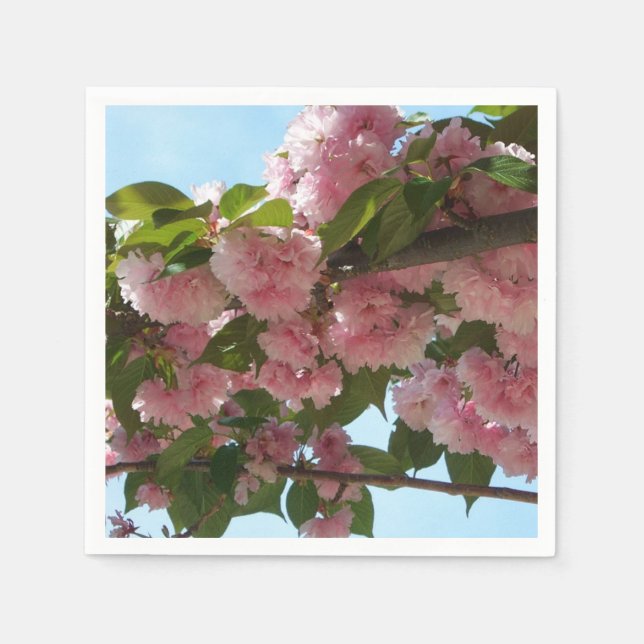 Double Blossoming Cherry Tree IV Spring Napkins (Front)