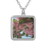 Double Blossoming Cherry Tree IV Spring Silver Plated Necklace