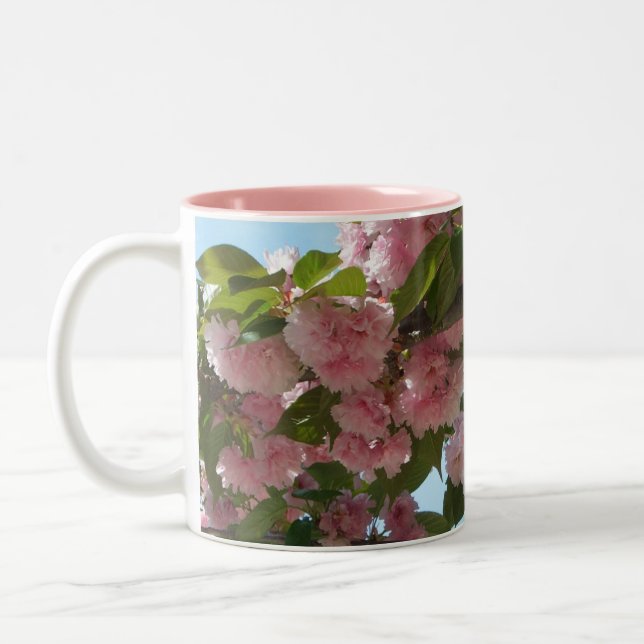 Double Blossoming Cherry Tree IV Spring Two-Tone Coffee Mug (Left)